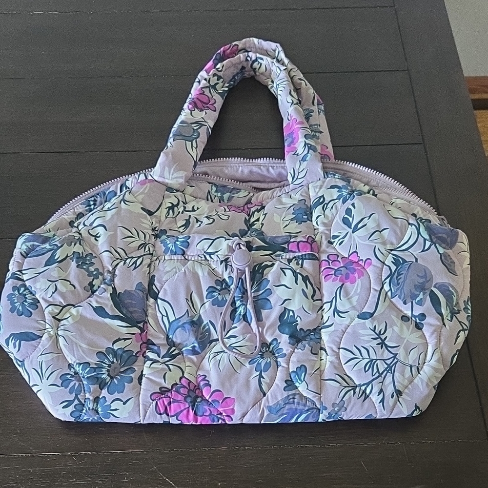 Floral Quilted Women's Bag - Pink and Blue